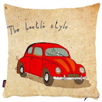 Kırmızı Wolksvagen Araba Yastık Kılıfı